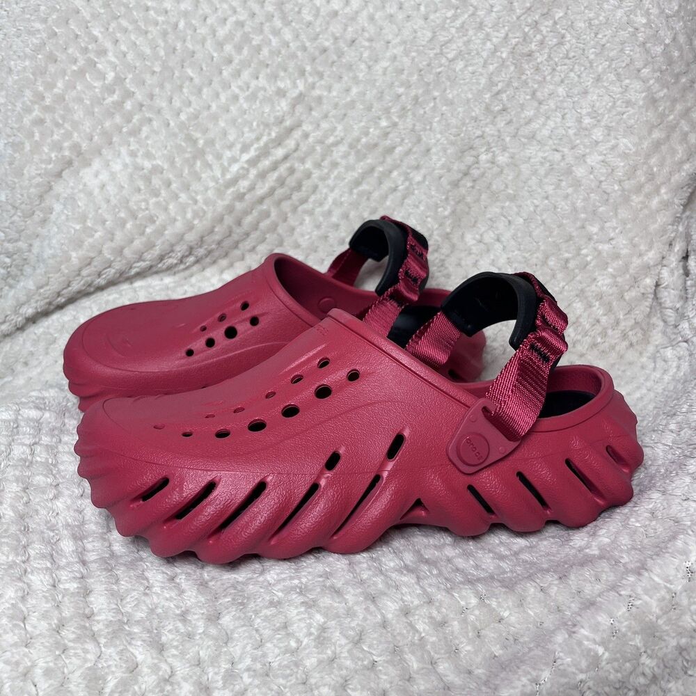 Crocs Echo Clogs Red Chunky Platform Shoes Men’s 6 Women’s 8 Y2K Streetwear Nwob